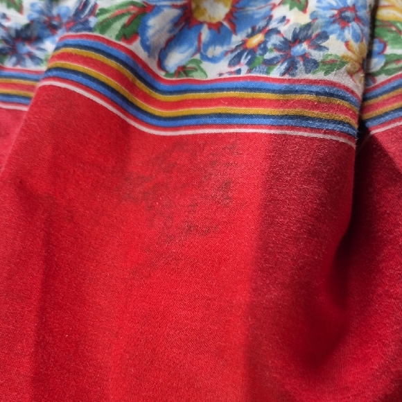 Vintage Handmade Floral Reddish Orange Skirt - Picture 10 of 10